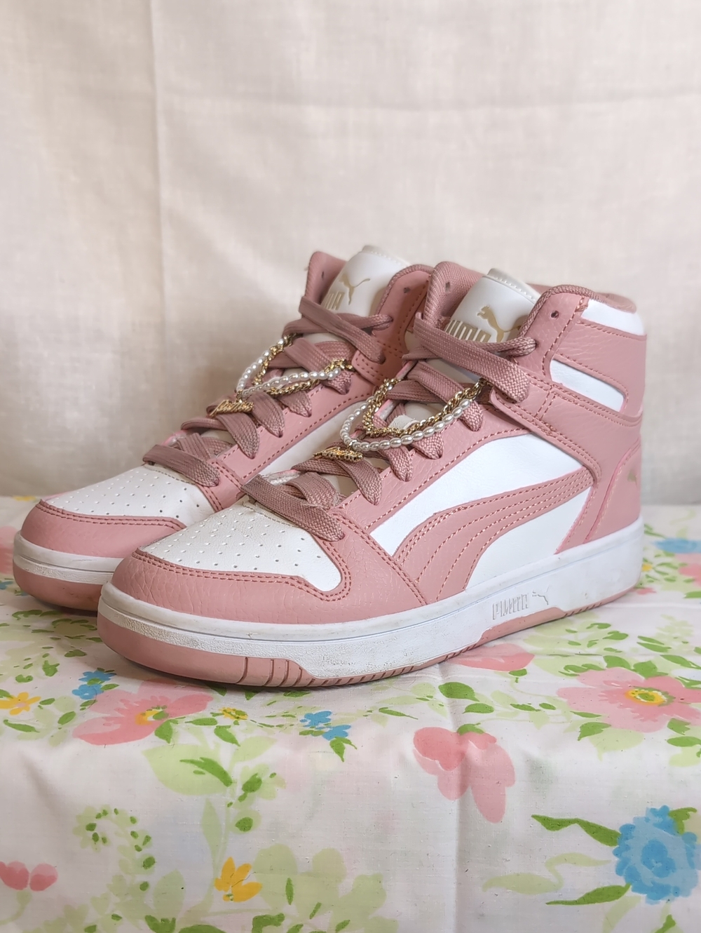 Puma Rebound Layup Luminous Bling Ring Hi-Top womens 7